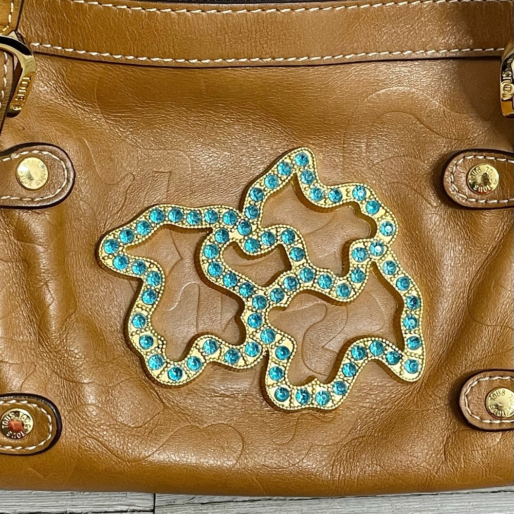 SOLD‼️ TOUS Bear Signature Leather Barrel Tassel Shoulder Bag - Picture 12 of 14